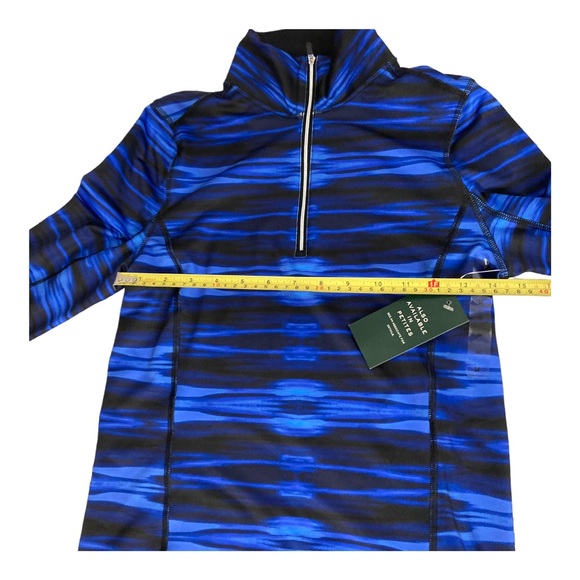 Lauren ralph lauren Pullover Blue Thumb Holes women active wear M 1/4 Zipper - Picture 8 of 16